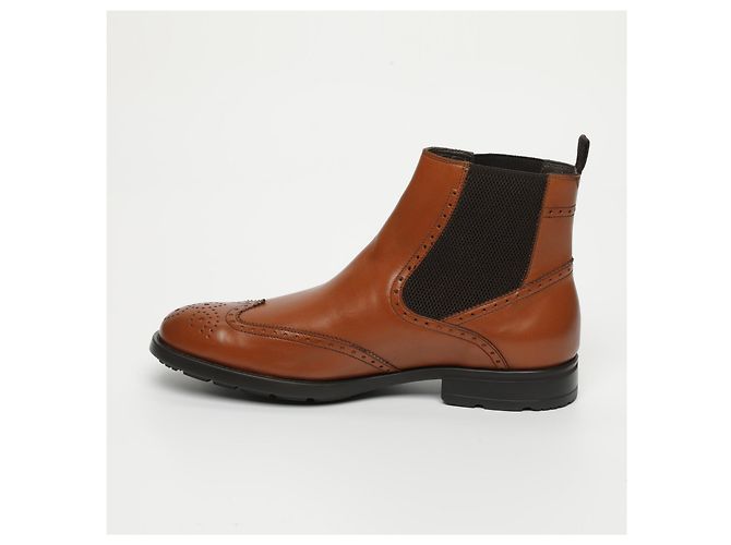 A. Testoni Botines de hombre ligeros clásicos Testoni Marrón claro - vista 3