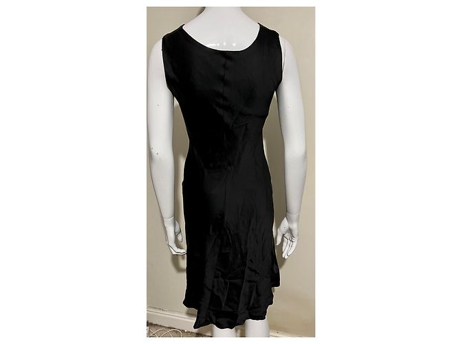 Schwarzes Satinkleid, Alberta Ferretti - Ansicht 2