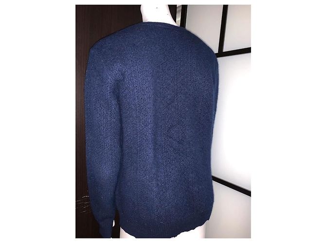 Malha Chanel de lã azul - vista 3