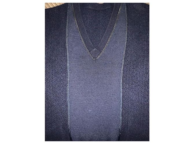 Malha Chanel de lã azul - vista 5