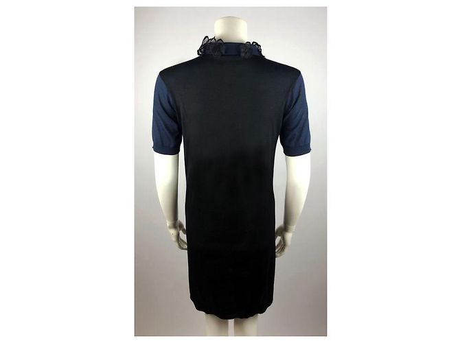 Abito Louis Vuitton in seta nero e blu XL - vista 2
