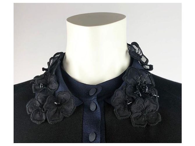 Abito Louis Vuitton in seta nero e blu XL - vista 3