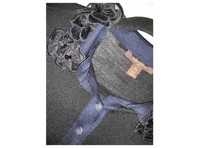 Abito Louis Vuitton in seta nero e blu XL - vista 7