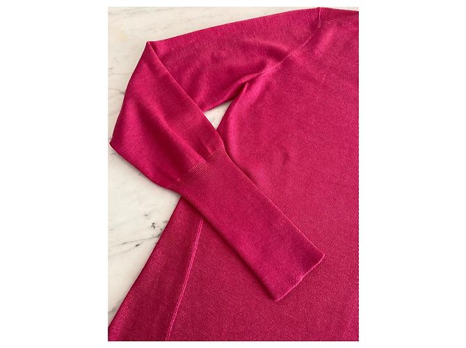 Louis Vuitton Strickjacke Rosa aus Seide und Kaschmir Pink - Ansicht 7