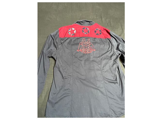 Camicia Armani Jeans blu con cuciture rosse L Rosso - vista 12