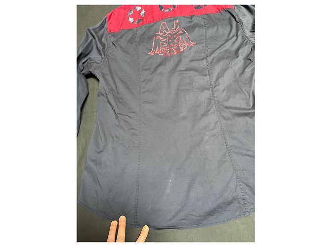 Camicia Armani Jeans blu con cuciture rosse L Rosso - vista 14