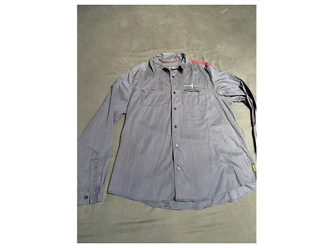 Camicia Armani Jeans blu con cuciture rosse L Rosso - vista 2