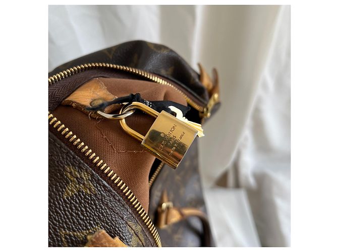 Borsa Louis Vuitton Speedy - Marrone - vista 3