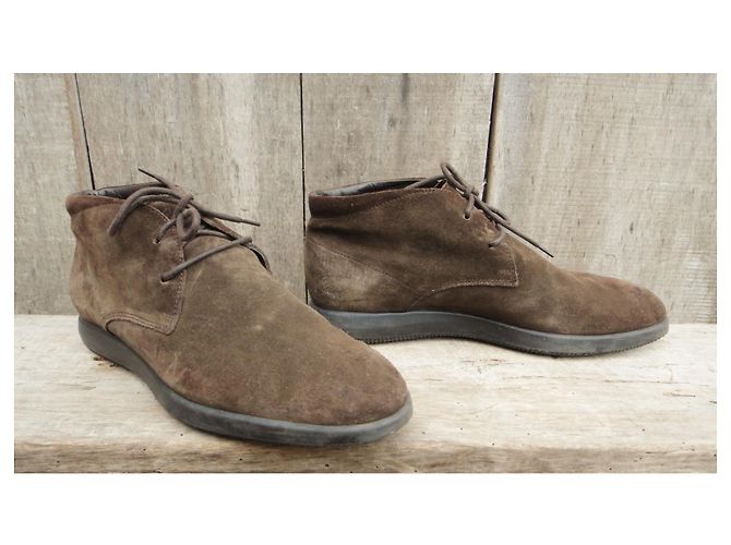 Stivali Hogan desert boot scamosciati marrone scuro 40 - vista 2
