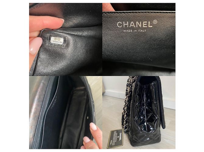 Timeless Chanel Maxi Jumbo Borsa nera in pelle verniciata Nero - vista 9