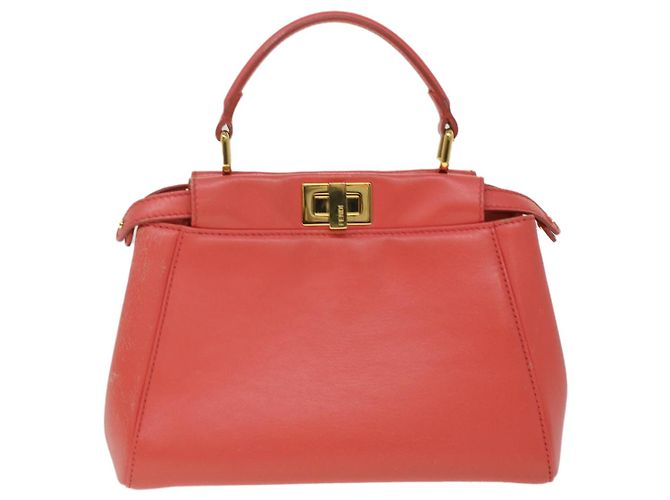 FENDI micro picaboo borsa a mano in pelle 2modo Orange Auth am3883 Arancione - vista 13
