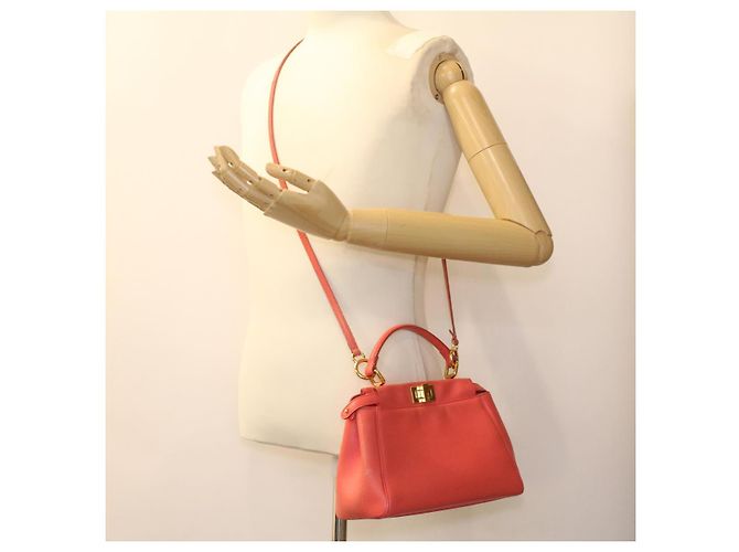 FENDI micro picaboo borsa a mano in pelle 2modo Orange Auth am3883 Arancione - vista 29