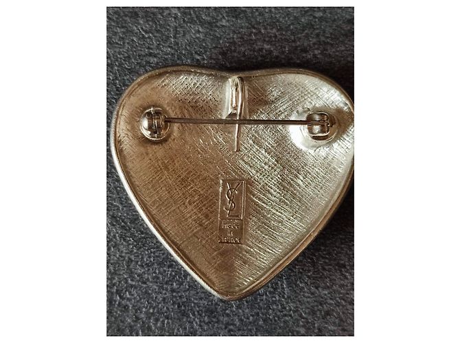 Spilla cuore Yves Saint Laurent argento metallo - vista 6