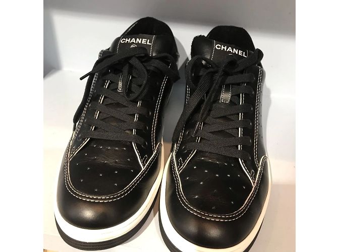 CHANEL Scarpe da ginnastica T.Unione Europea 45 vacchetta Nero - vista 5