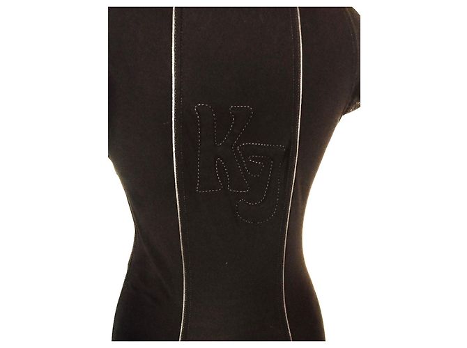 KENZO KLEID TRENDIGES CREPE ZEICHEN RELIEF RÜCKEN TM ODER T 36 Schwarz - Ansicht 3