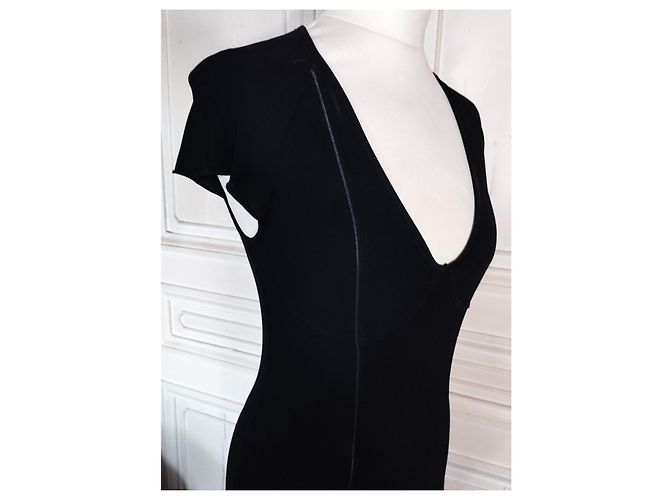 KENZO KLEID TRENDIGES CREPE ZEICHEN RELIEF RÜCKEN TM ODER T 36 Schwarz - Ansicht 9