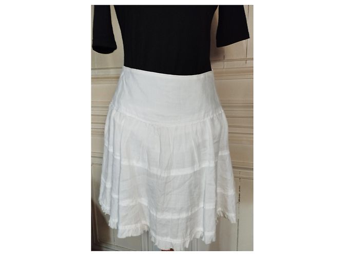 FALDA CALVIN KLEIN FALDA FOLK CHAMPETRE DIAMS T 36/38 Blanco - vista 3