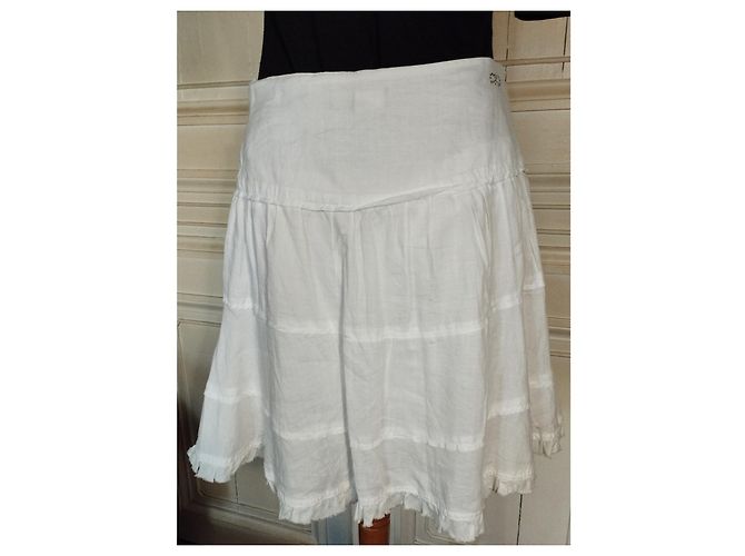 FALDA CALVIN KLEIN FALDA FOLK CHAMPETRE DIAMS T 36/38 Blanco - vista 7