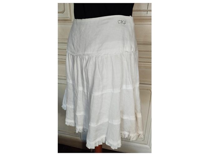 FALDA CALVIN KLEIN FALDA FOLK CHAMPETRE DIAMS T 36/38 Blanco - vista 8