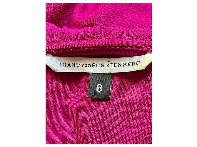 Diane Von Furstenberg DvF Vintage Baila Kleid mit Rüschen Pink Fuschia - Ansicht 8