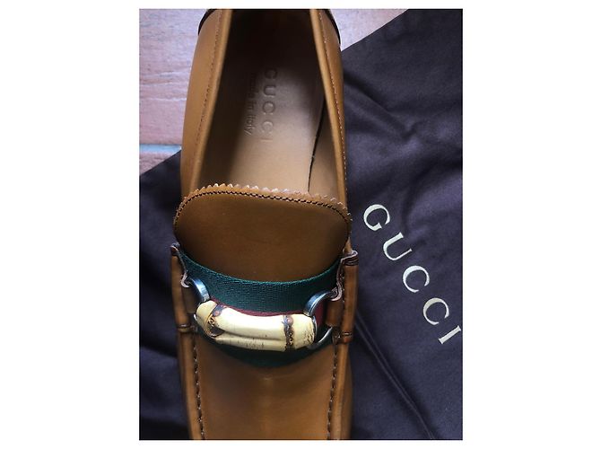 Mocassini Gucci in pelle marrone bambù Marrone chiaro - vista 3