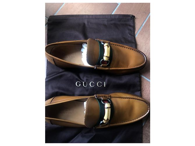 Mocassini Gucci in pelle marrone bambù Marrone chiaro - vista 5