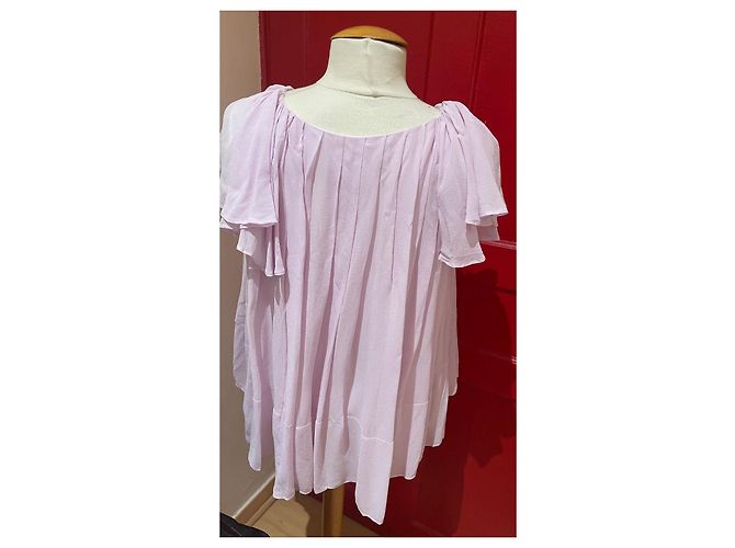 Túnica Claudie Pierlot de gasa de seda rosa - vista 2