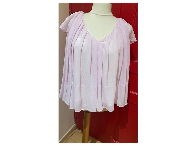 Túnica Claudie Pierlot de gasa de seda rosa - vista 3