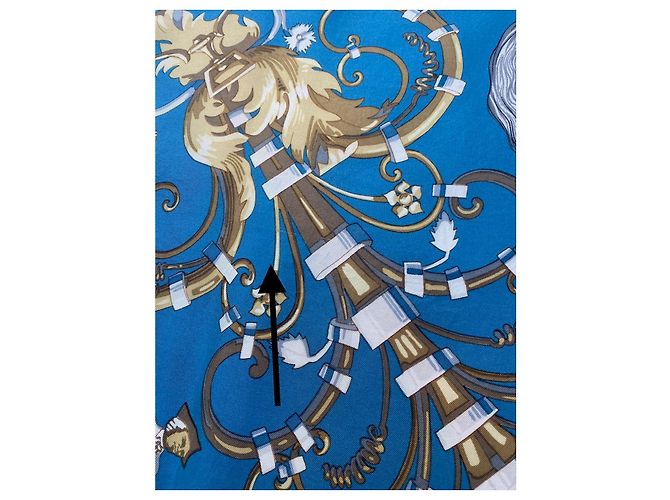 Foulard Hermès Parc Royal in seta blu 90 cm - vista 5