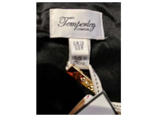 Abito smoking in seta Temperley London nero e crema - vista 6