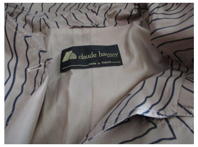 Autre Marque Trenchcoat grafischer Zebra Print beige Polyamid Größe 38 - Ansicht 2