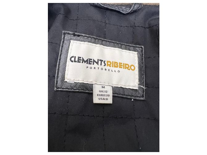 Chaqueta Biker de Piel Clements Ribeiro Marrón Negro Castaño - vista 6