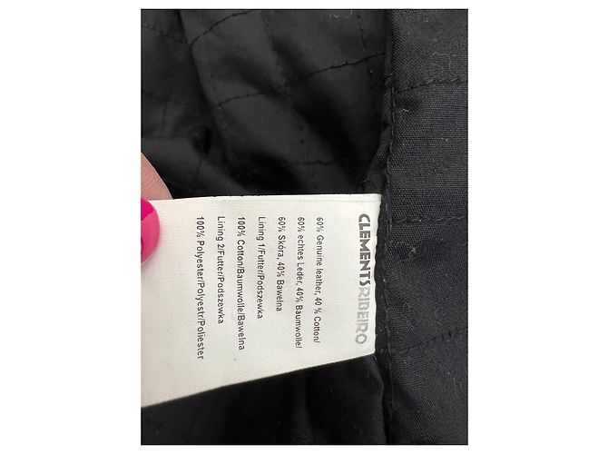 Chaqueta Biker de Piel Clements Ribeiro Marrón Negro Castaño - vista 8