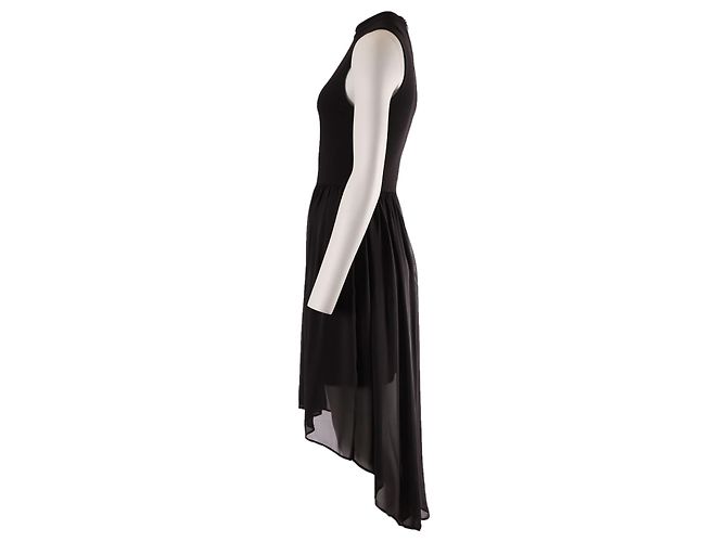 Alice + Olivia Alice & Olivia Ärmelloses Midikleid mit asymmetrischem Saum aus schwarzem Polyester - Ansicht 2