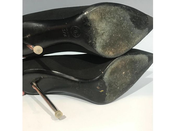 CHANEL Absätze T.EU 37.5 Stoff Schwarz - Ansicht 6