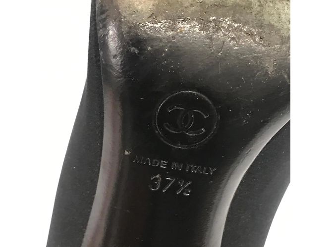 CHANEL Absätze T.EU 37.5 Stoff Schwarz - Ansicht 7