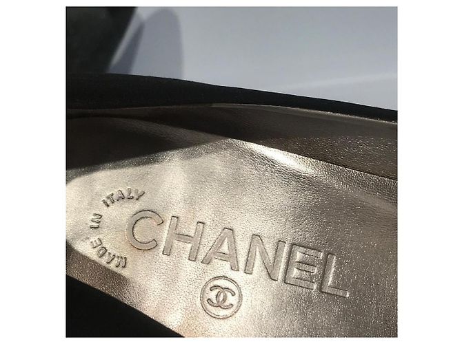 CHANEL Absätze T.EU 37.5 Stoff Schwarz - Ansicht 8