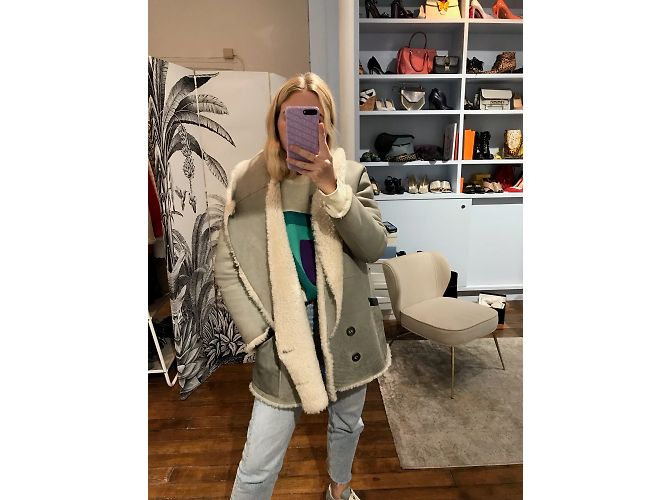 INES ET MARECHAL Jacken T.fr 38 Rindsleder Beige - Ansicht 11