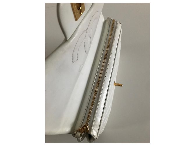 Borsa Chanel Timeless Bianca in Pelle 25 cm Bianco - vista 11