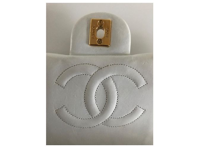 Borsa Chanel Timeless Bianca in Pelle 25 cm Bianco - vista 14