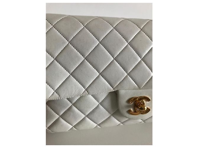 Borsa Chanel Timeless Bianca in Pelle 25 cm Bianco - vista 19