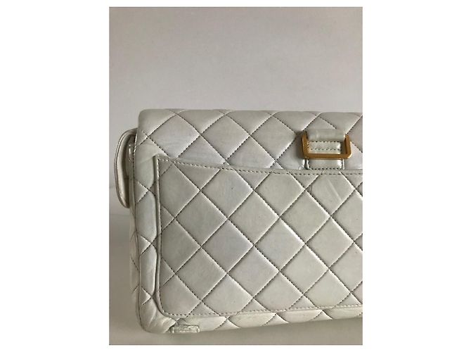 Borsa Chanel Timeless Bianca in Pelle 25 cm Bianco - vista 3