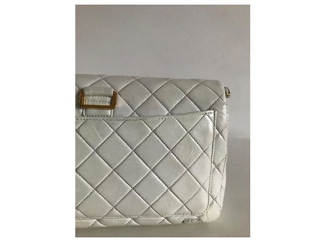 Borsa Chanel Timeless Bianca in Pelle 25 cm Bianco - vista 4