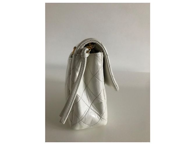 Borsa Chanel Timeless Bianca in Pelle 25 cm Bianco - vista 6
