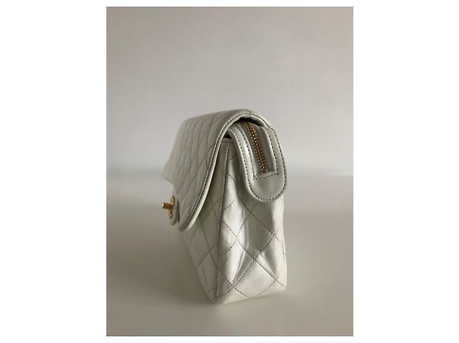 Borsa Chanel Timeless Bianca in Pelle 25 cm Bianco - vista 7