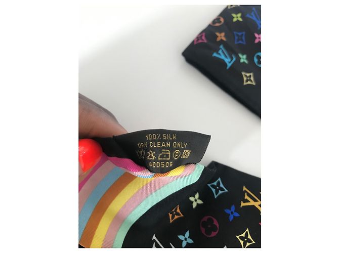 Louis Vuitton Fascia per capelli in seta Murakami con monogramma Multicolore - vista 10