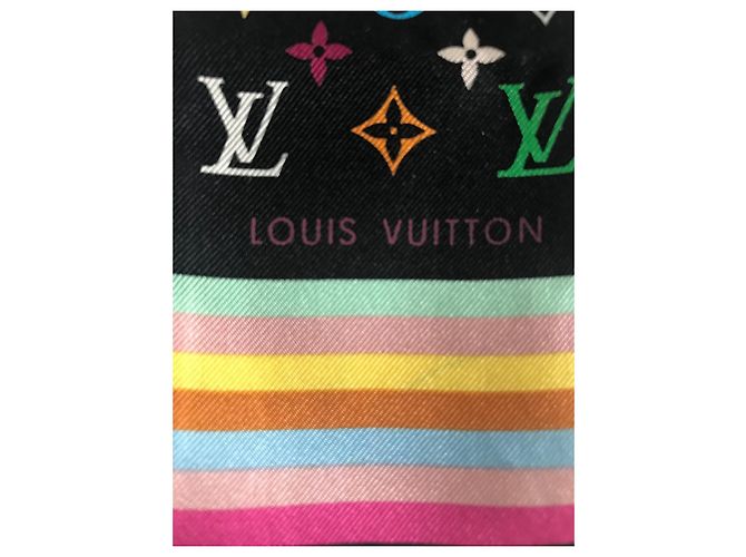 Louis Vuitton Fascia per capelli in seta Murakami con monogramma Multicolore - vista 3