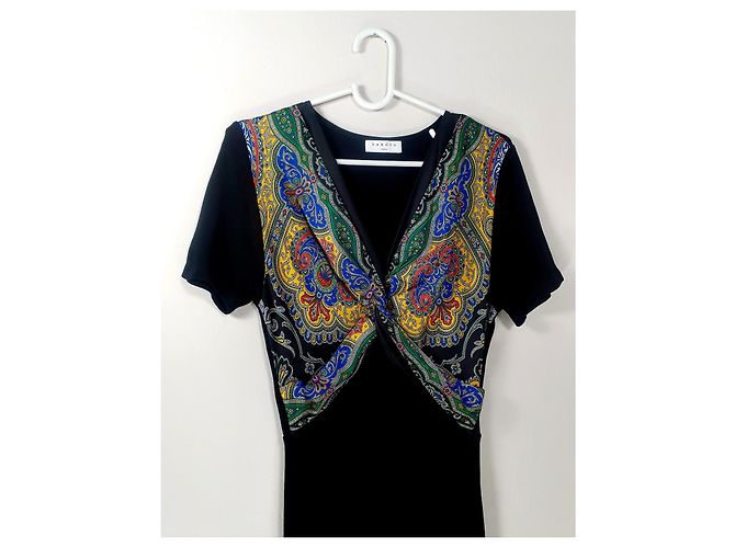 Sandro Kleid Mehrfarbig Viscose Polyamid Größe 36 Mehrfarben - Ansicht 2