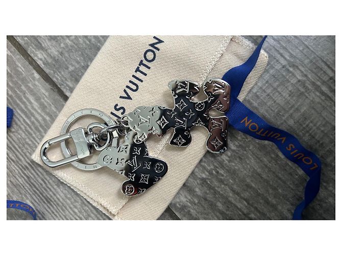 Ciondolo amico puzzle Louis Vuitton Blu Arancione Silver hardware - vista 4