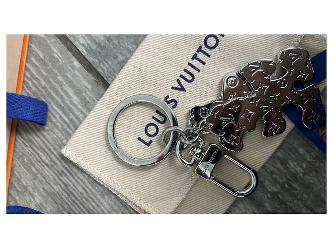 Ciondolo amico puzzle Louis Vuitton Blu Arancione Silver hardware - vista 6